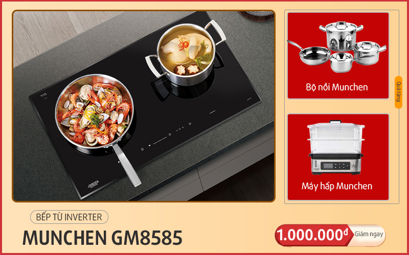 Bếp từ Munchen GM 8585 : trợ giá mùa dịch, giảm cả triệu